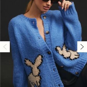 Anthropologie Maeve Bunny Slope Cardigan Sweater size medium